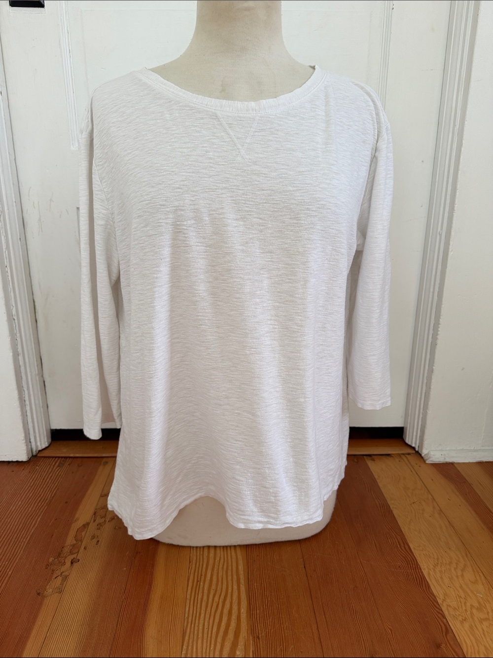 Cut Loose White 3/4 Sleeve Boxy Top S/M